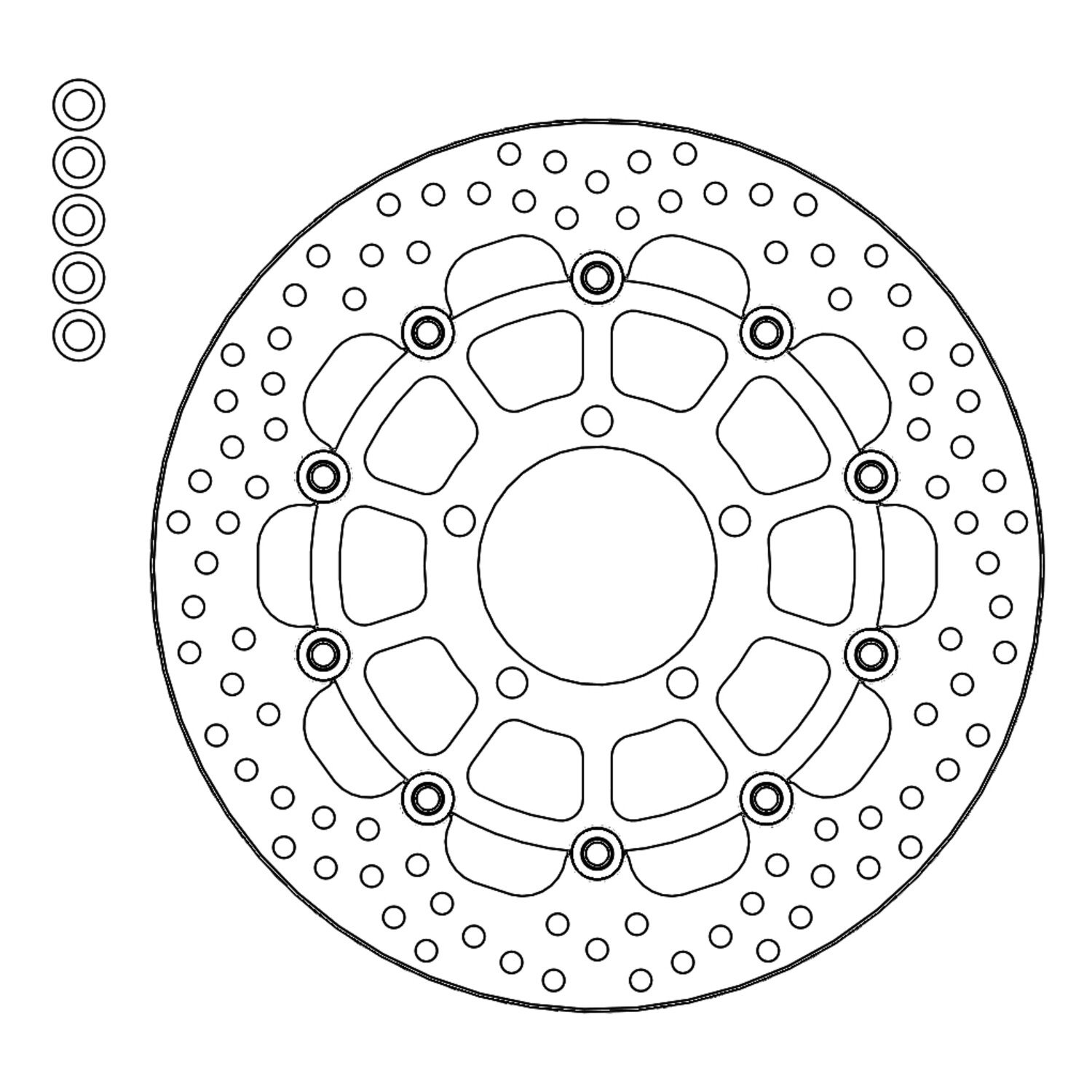 Moto-Master Halo series floating brake rotor