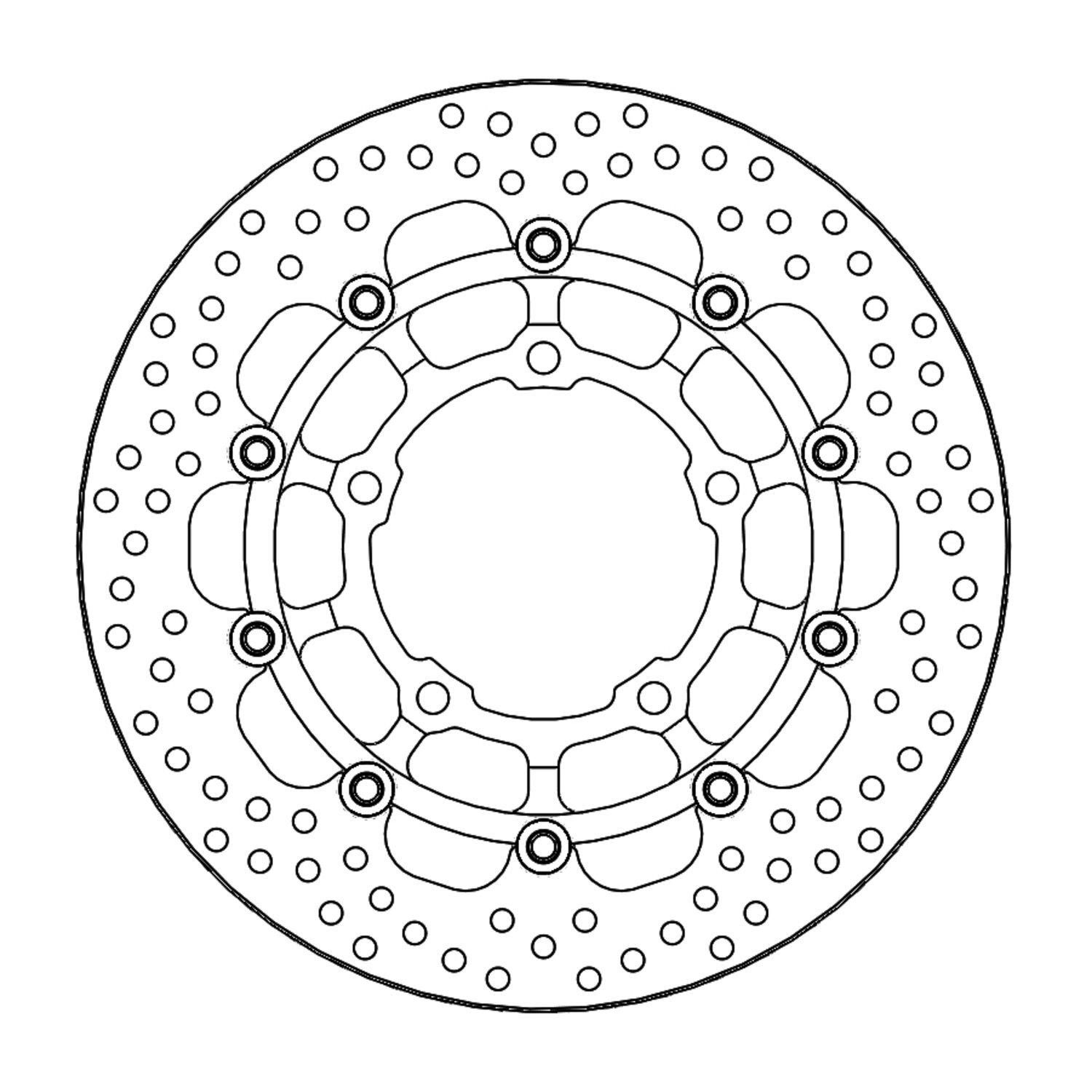 Moto-Master Halo series floating brake rotor