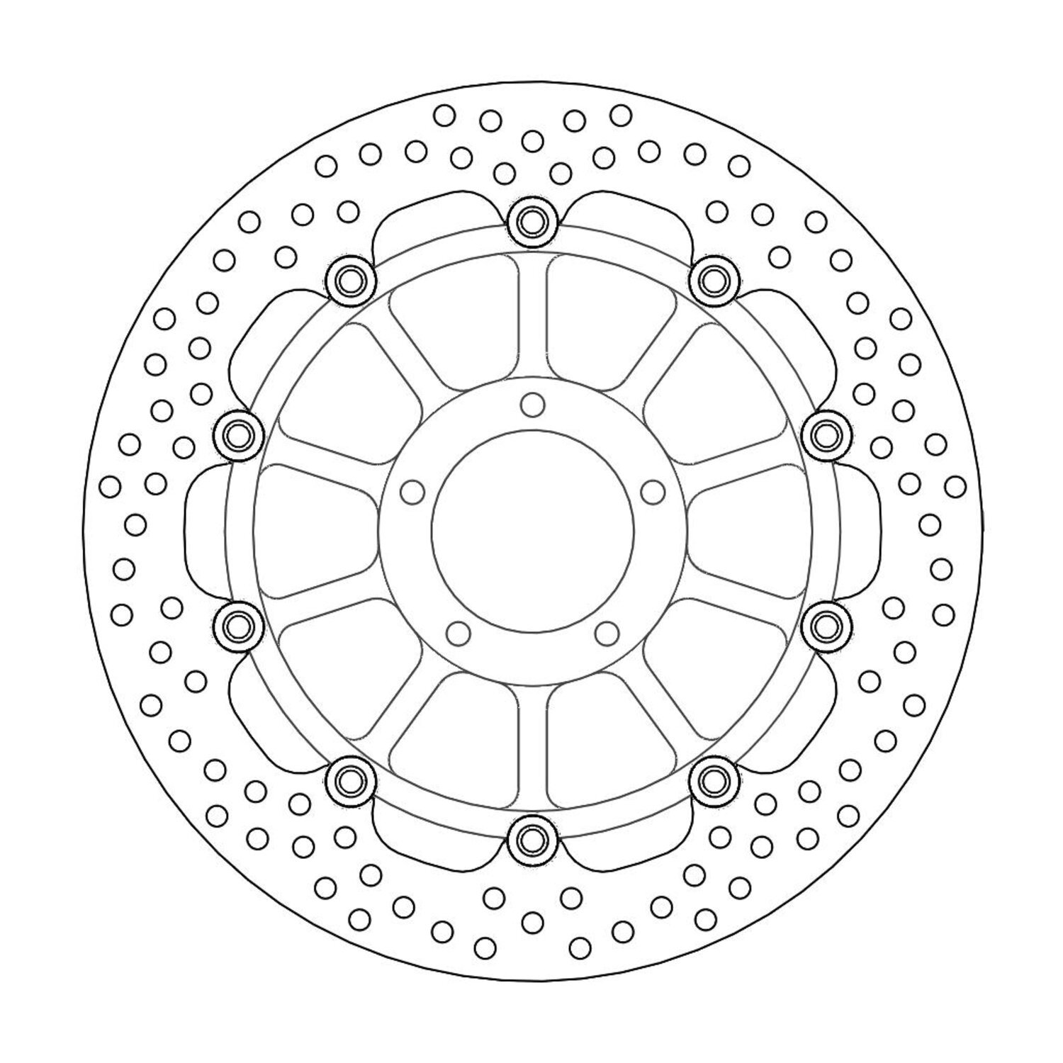 Moto-Master Halo series floating brake rotor