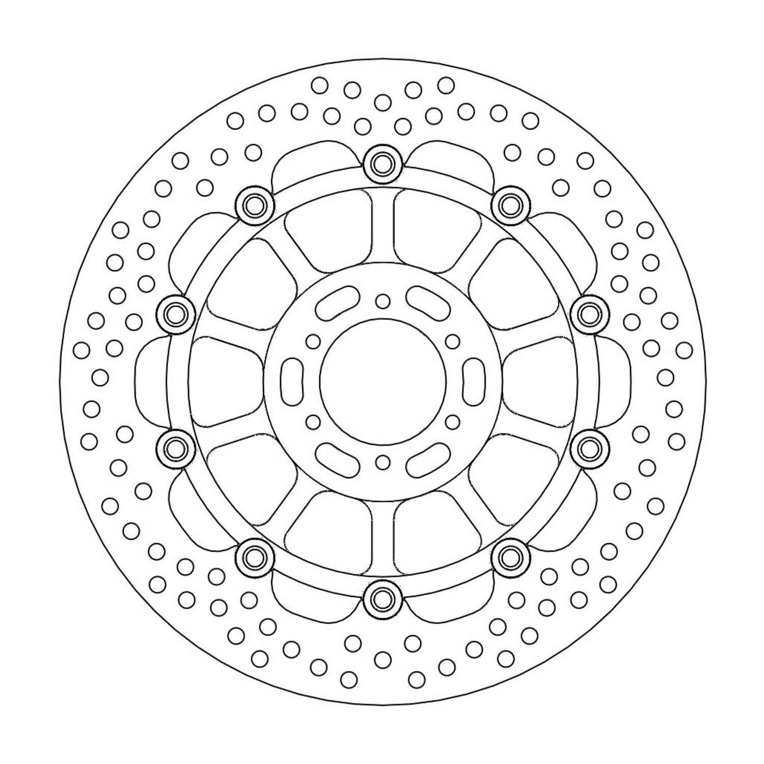 Moto-Master Halo series floating brake rotor