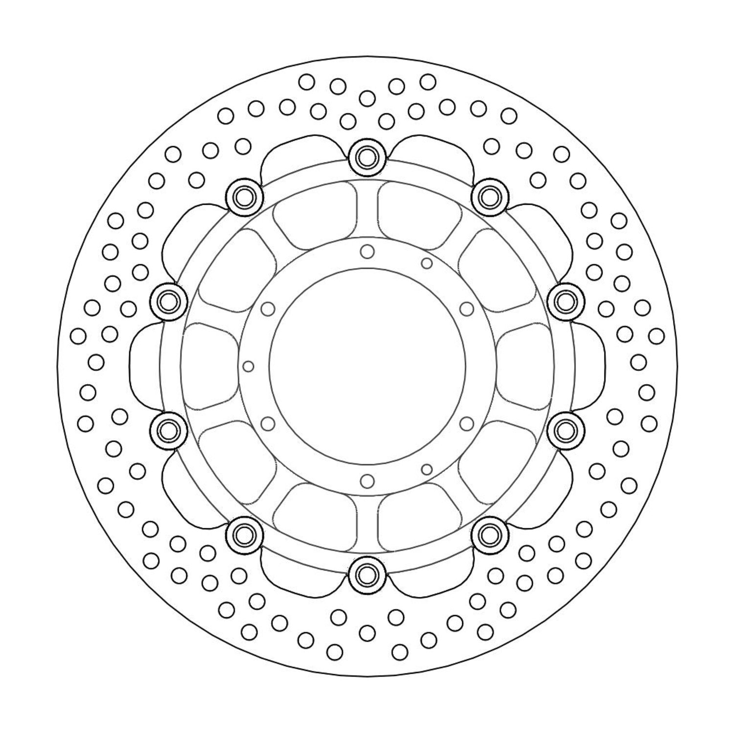 Moto-Master Halo series floating brake rotor