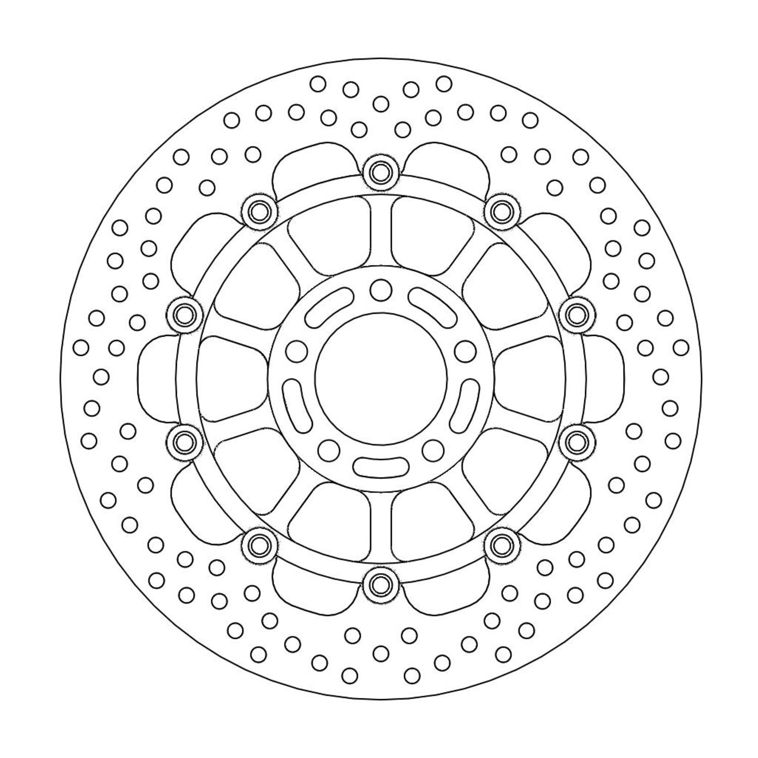 Moto-Master Halo series floating brake rotor