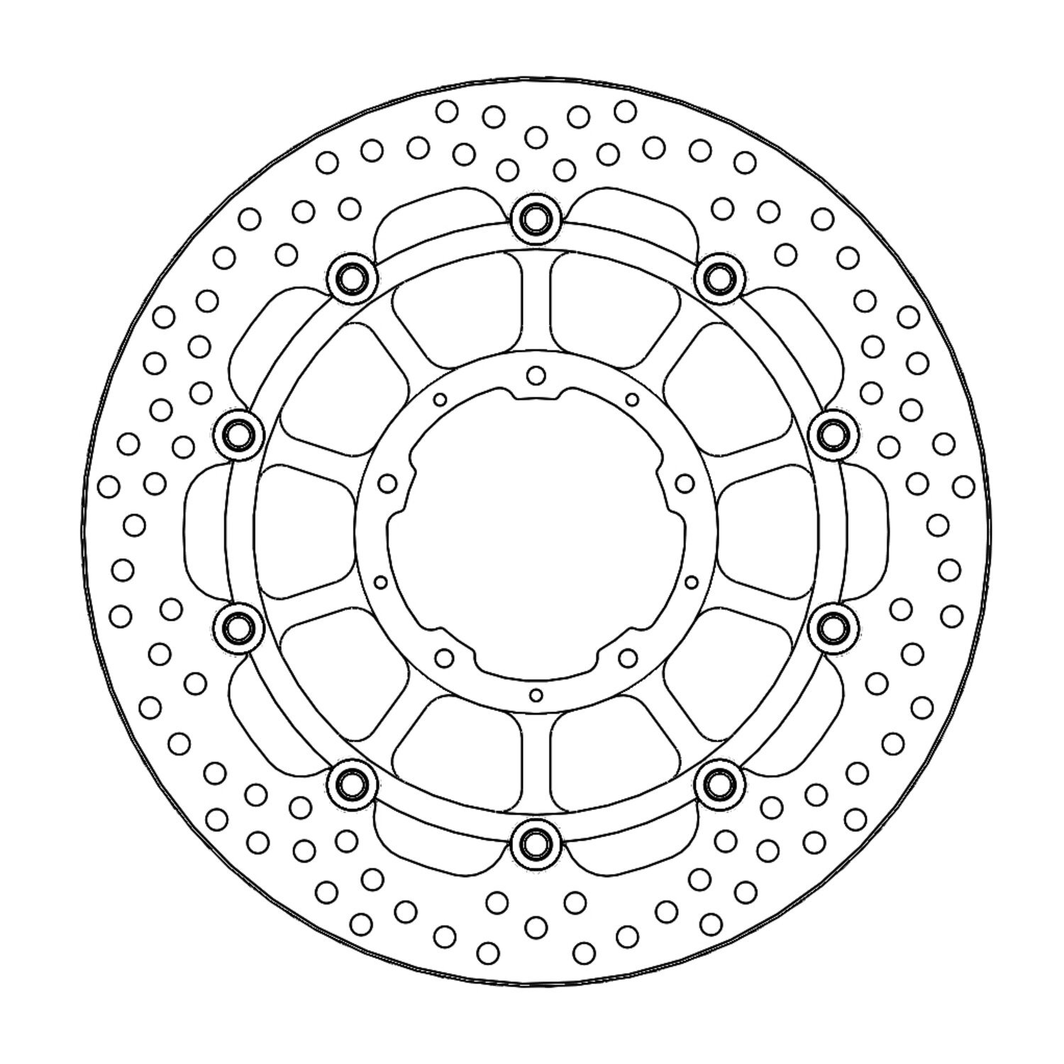 Moto-Master Halo series floating brake rotor