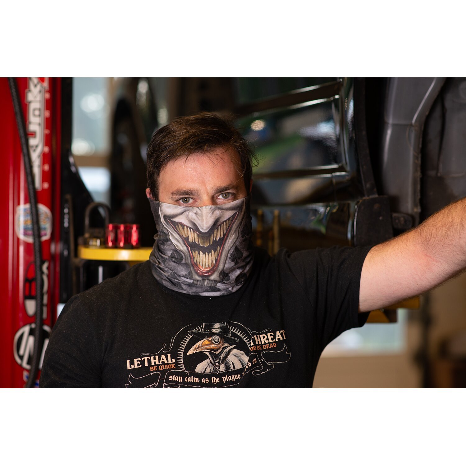 Lethal Threat Jester Face tunnel, Multi-color, One size fits most