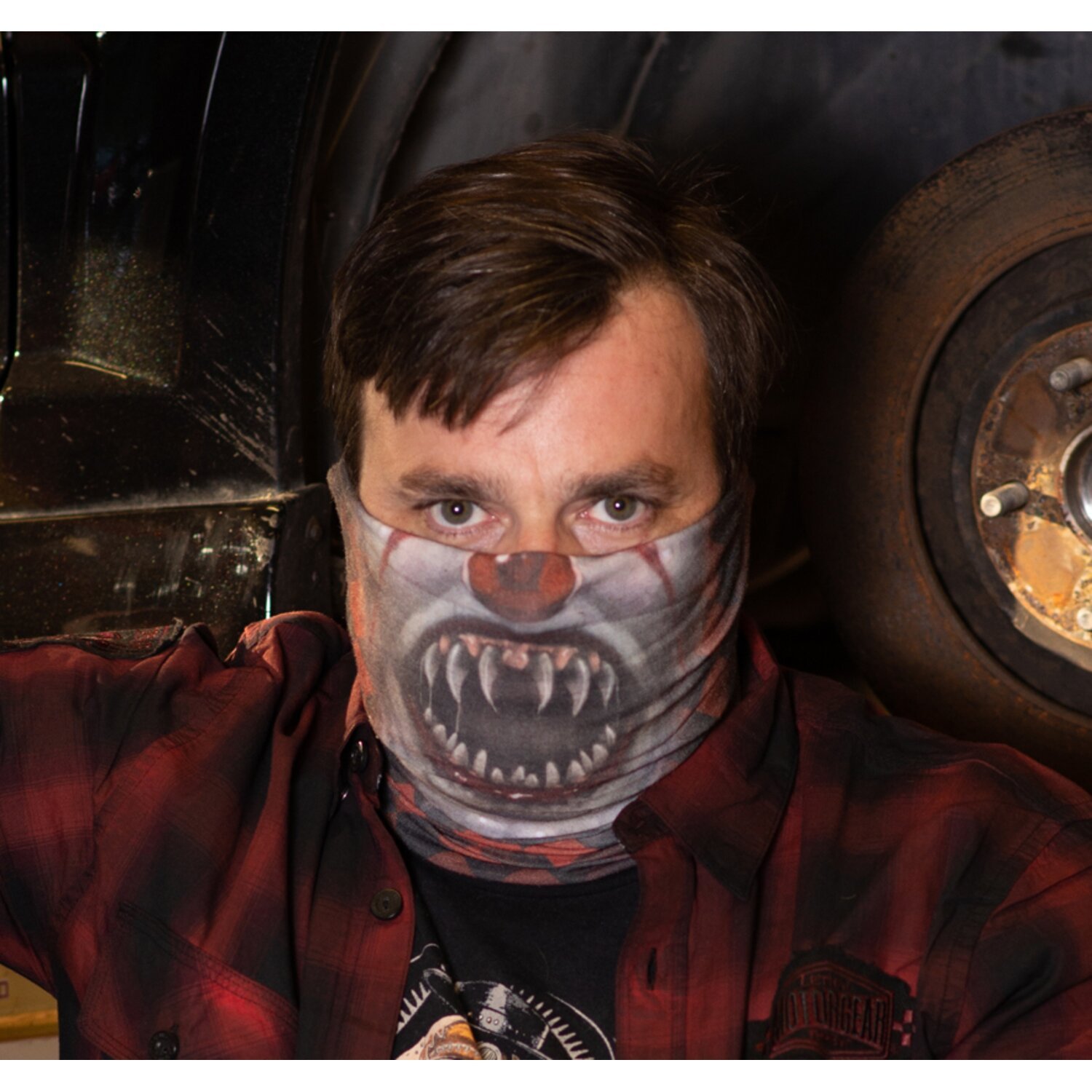 Lethal Threat Clown Face tunnel, Multi-color, One size fits most