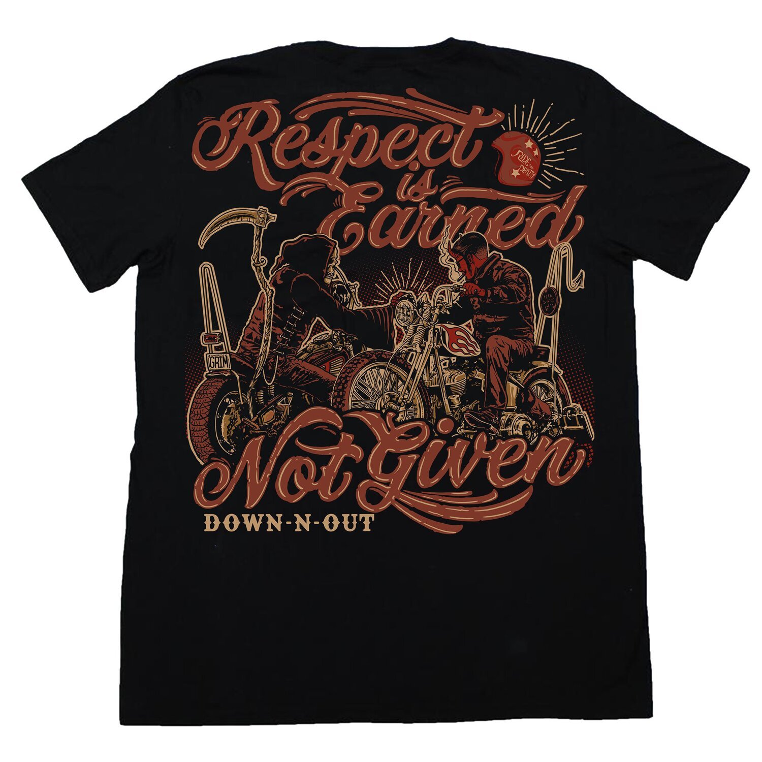 Down-N-Out Respect Is Earned T-shirt black, XL