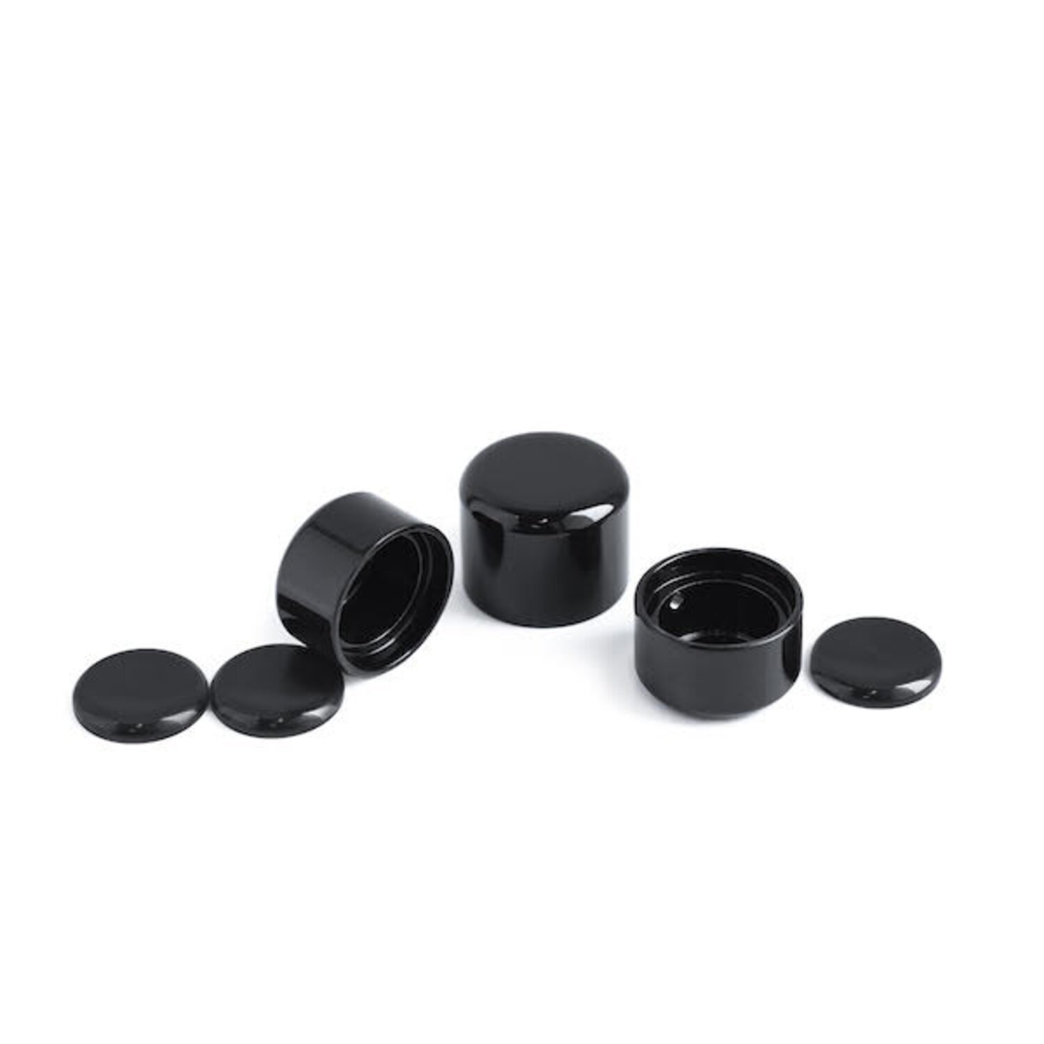 Killer Custom, wheel axle & swingarm cover set. 6-piece, Black, Gloss