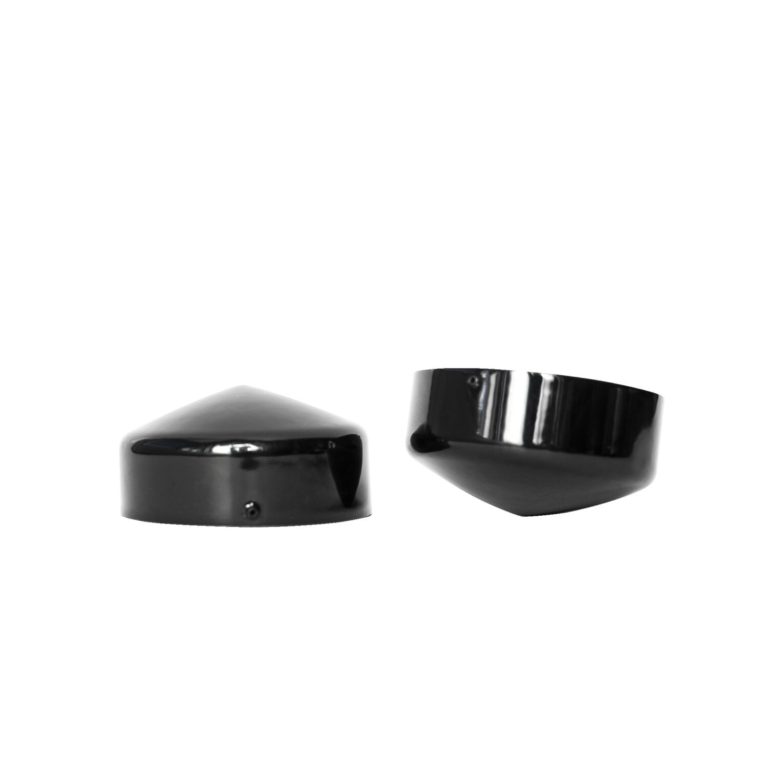 Killer Custom, fork tube cap bolt cover set. Black. 2-piece, Gloss