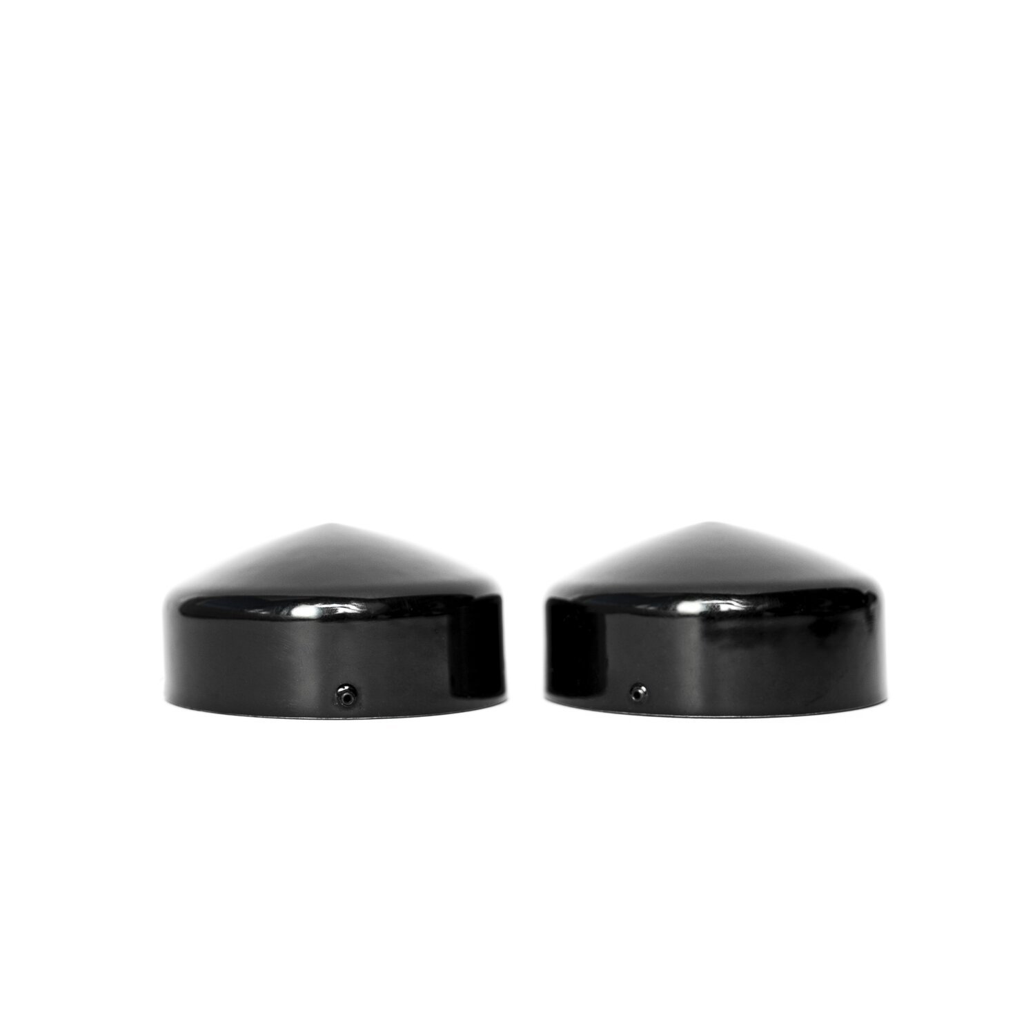 Killer Custom, fork tube cap bolt cover set. Black. 2-piece, Gloss