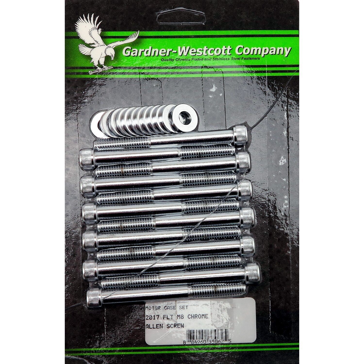 GW, crankcase bolt kit, Silver, Chrome