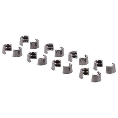 Fits OEM & KPMI 7° angled top collars. Includes 4 pairs of valve keepers, to service one engine. 
Stock replacement for OEM 6mm valve stems. 
OEM replacement reference 18100060