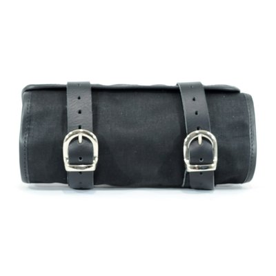 Made from waxed cotton with leather finish. Approx. dimensions: 30cm x 15cm x 6cm. Volume of inner bag 1.5 liter