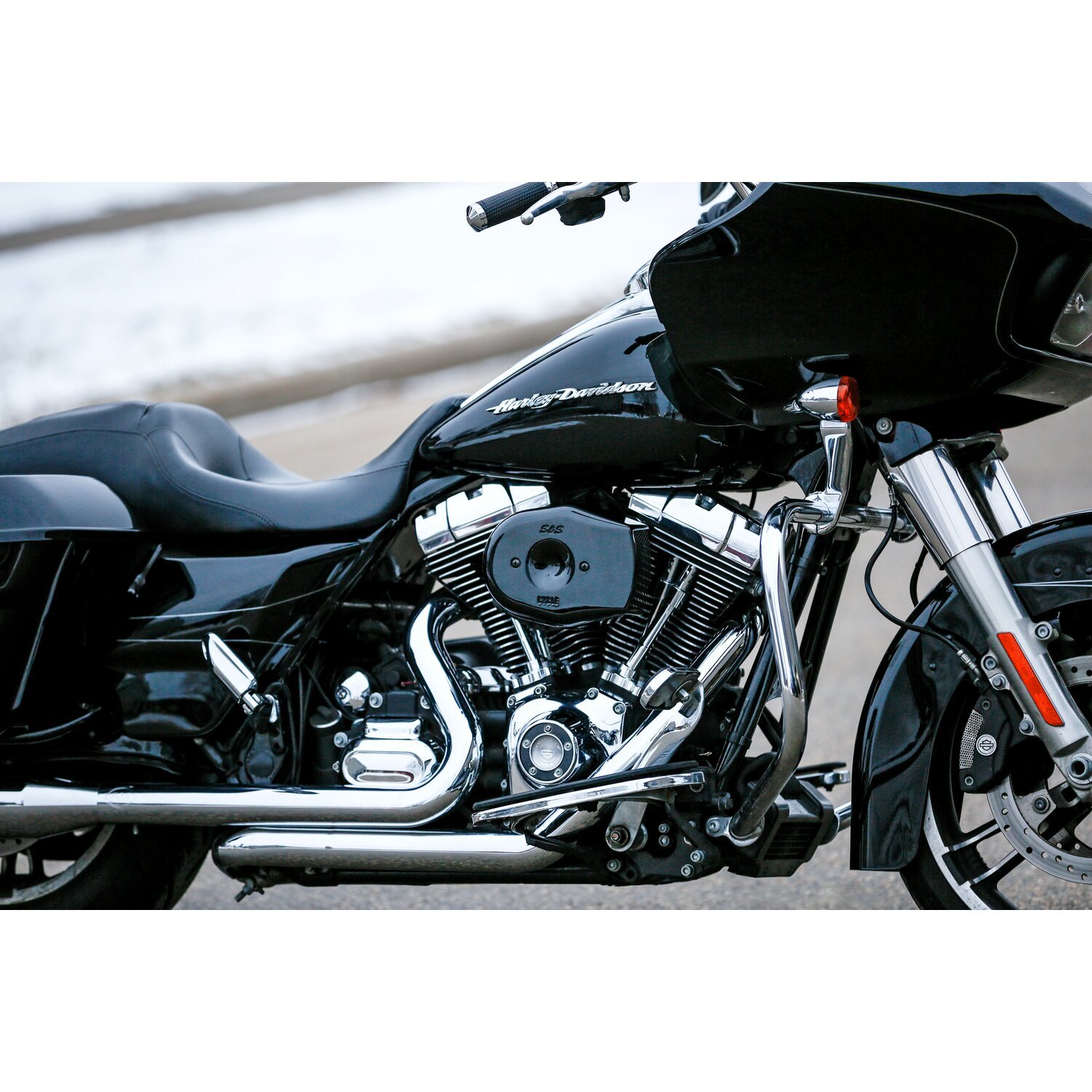 S&S, Stealth Tribute air cleaner kit, Black, Gloss