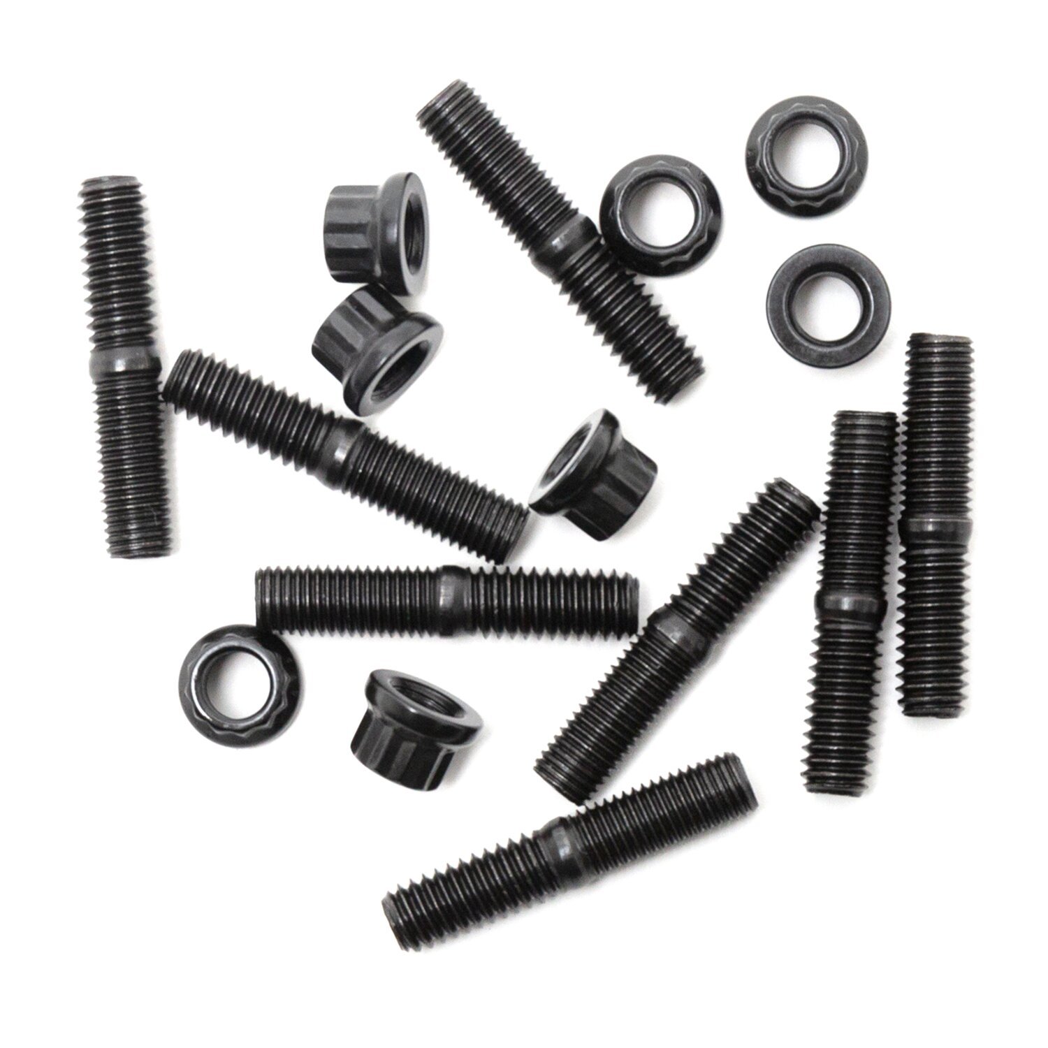 S&S, rocker arm tower stud & nut kit (8-pk, storm grey black tracker, Raw