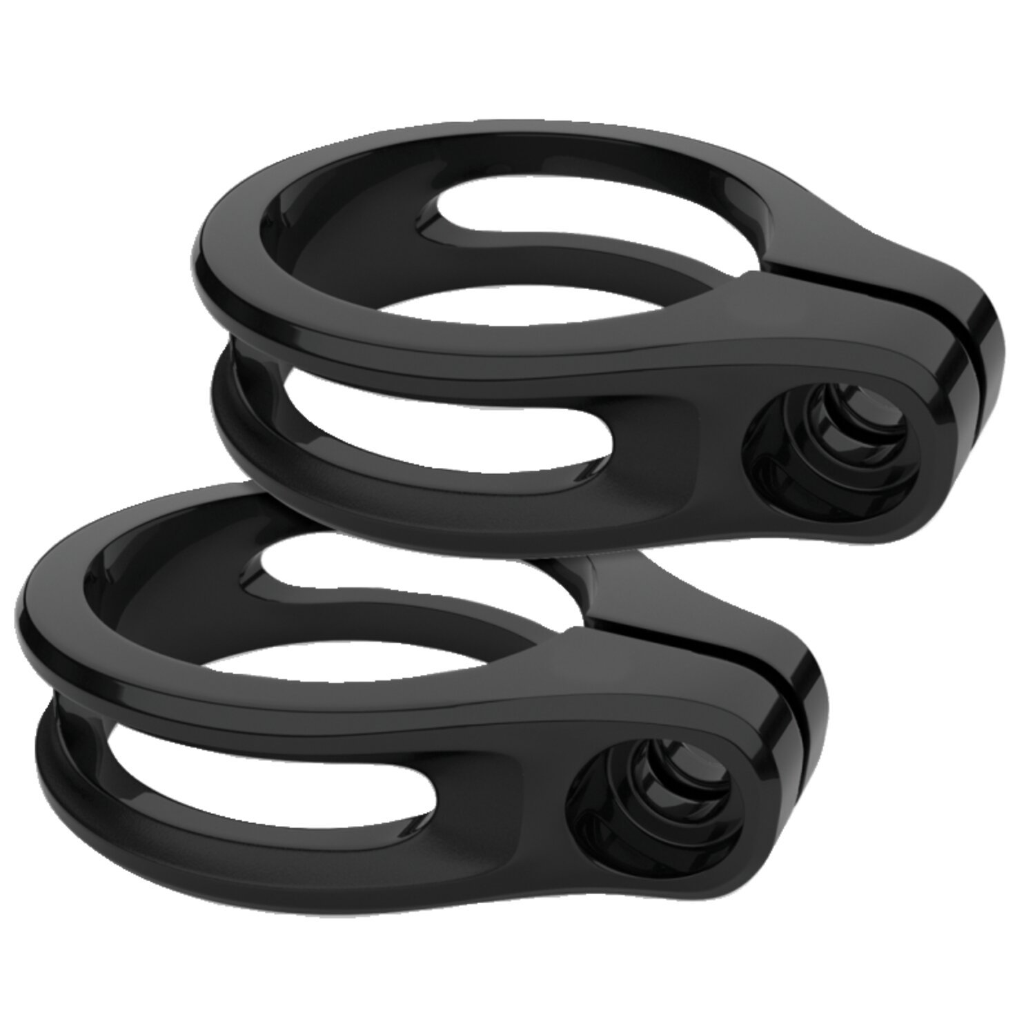 RSD, Tracker turn signal fork mount set. 41mm, Black, Gloss