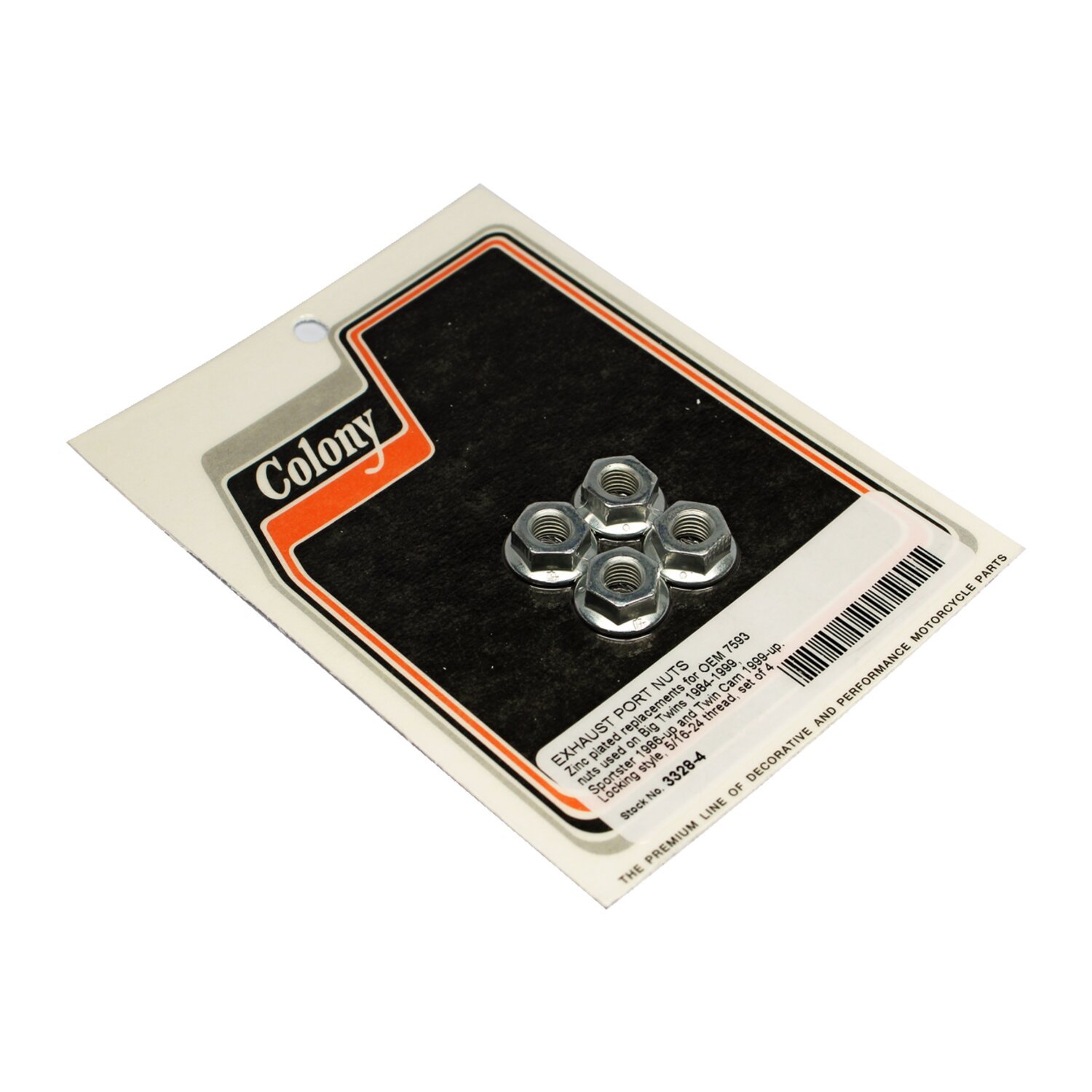 Colony, exhaust port nut set. Zinc, Silver, Satin