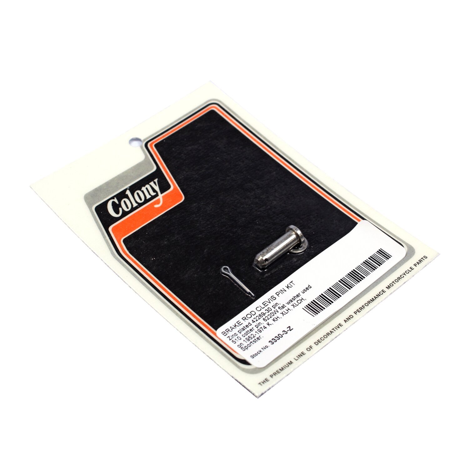 Colony, brake rod clevis pin kit. Zinc, Silver, Polished