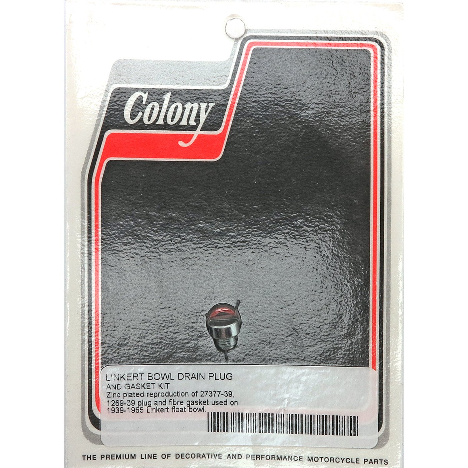Colony, Linkert float bowl drain plug and gasket kit