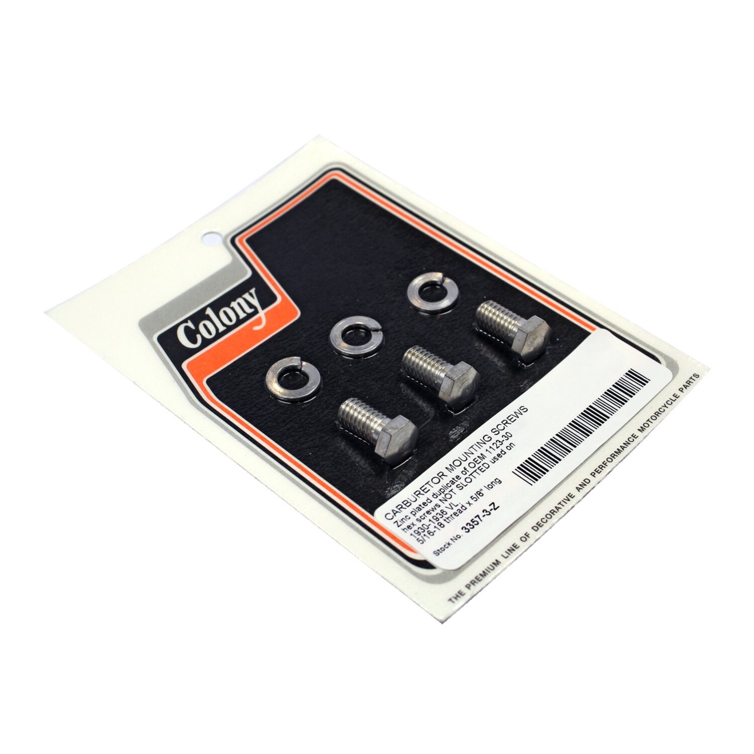 Colony, carburator mount screws, Silver, Polished