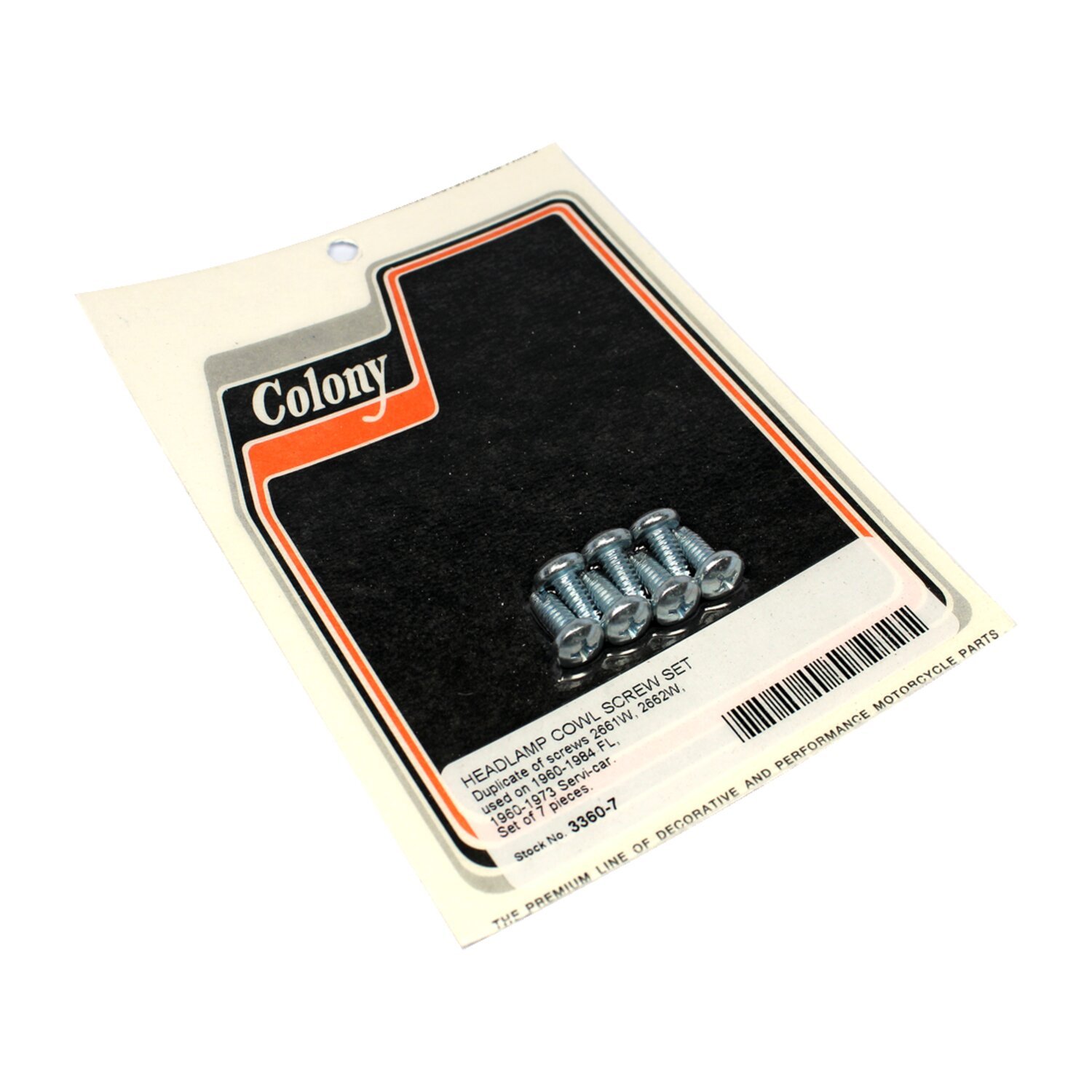 Colony, FL, FLH headlamp housing screw kit