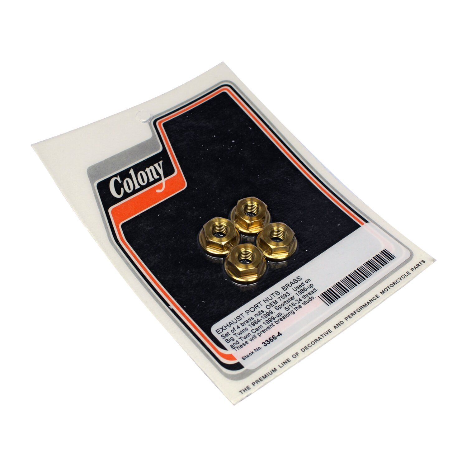 Colony, exhaust port nut set, Brass