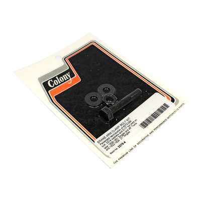 Black parkerized. Reproduction of OEM 4073-29A bolt, 0214 washers and 0117 nut as used to mount the rear wheel brake arm.