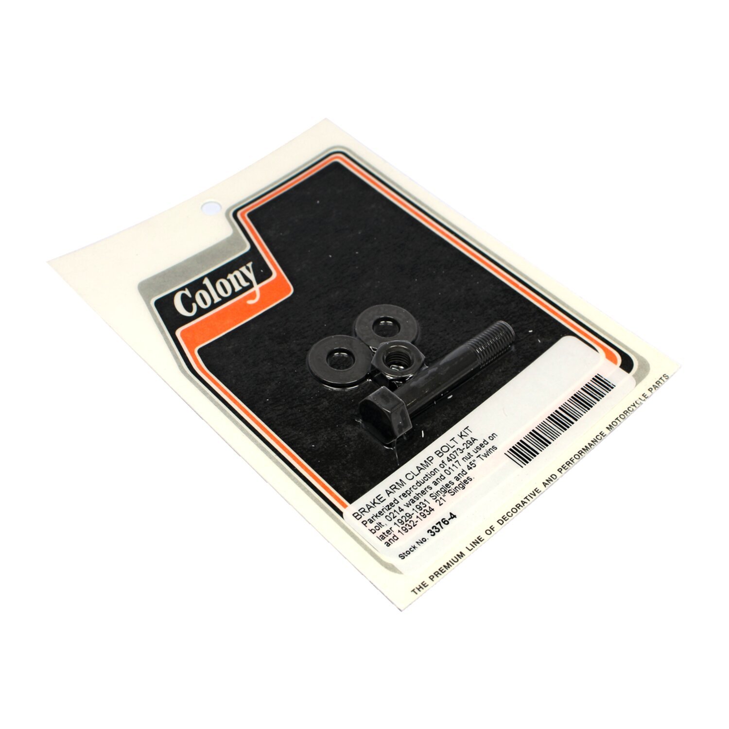 Colony, brake arm clamp bolt kit, Black, Matte