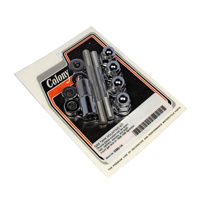 Chrome plated. Custom kit with milled hex acorn nuts, washers, spacers and studs.