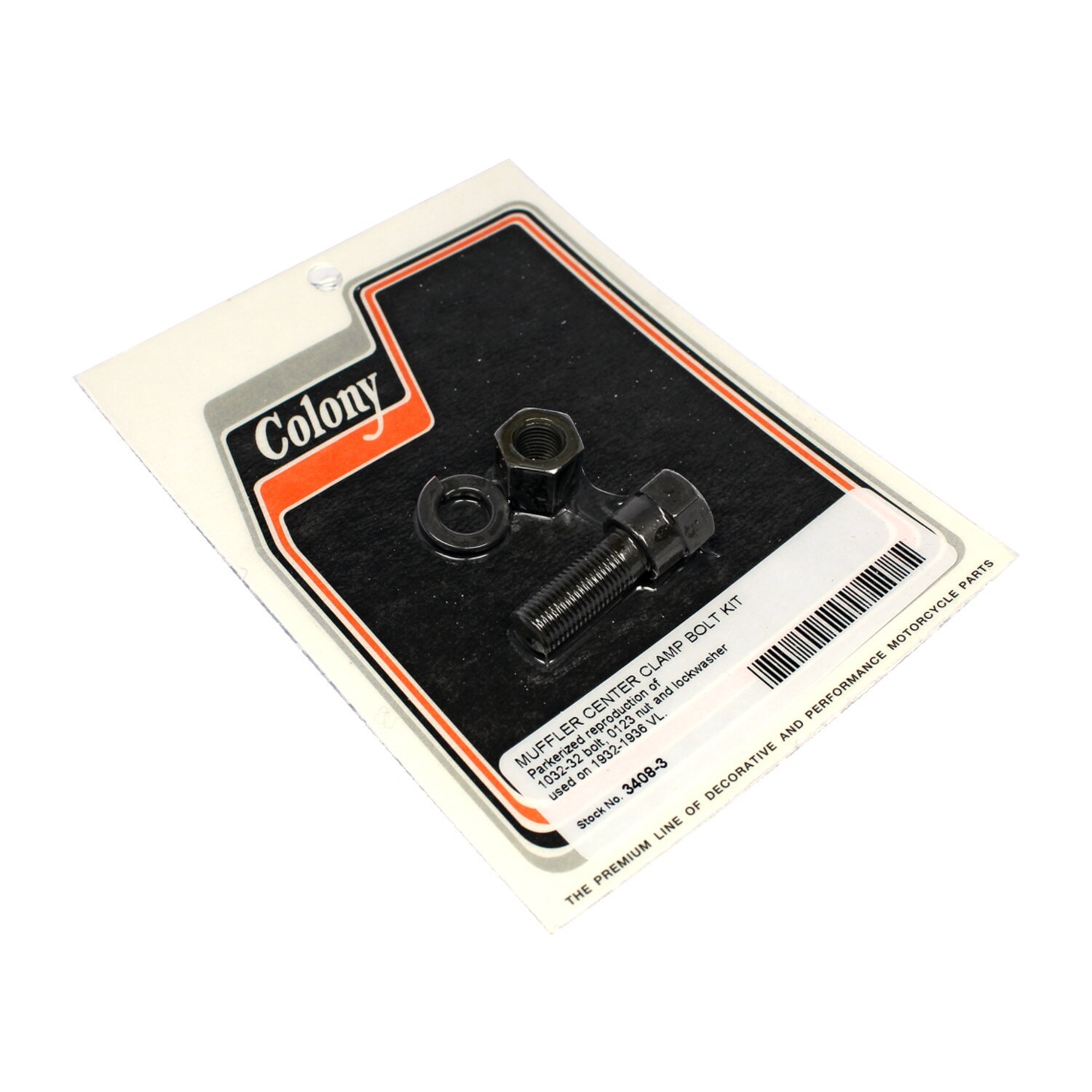 Colony, muffler center clamp bolt kit, Black, Matte