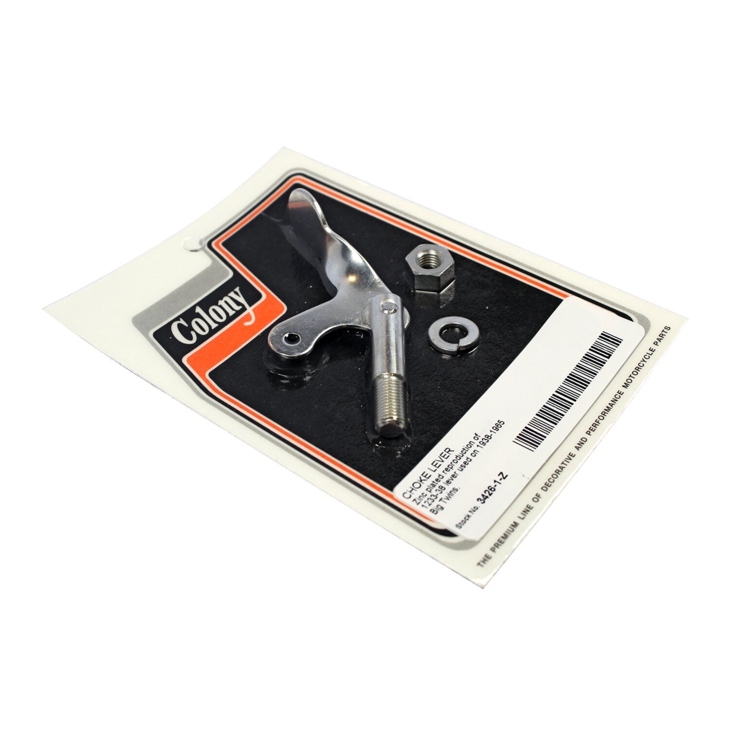 Colony, choke lever. Zinc plated, Silver, Satin