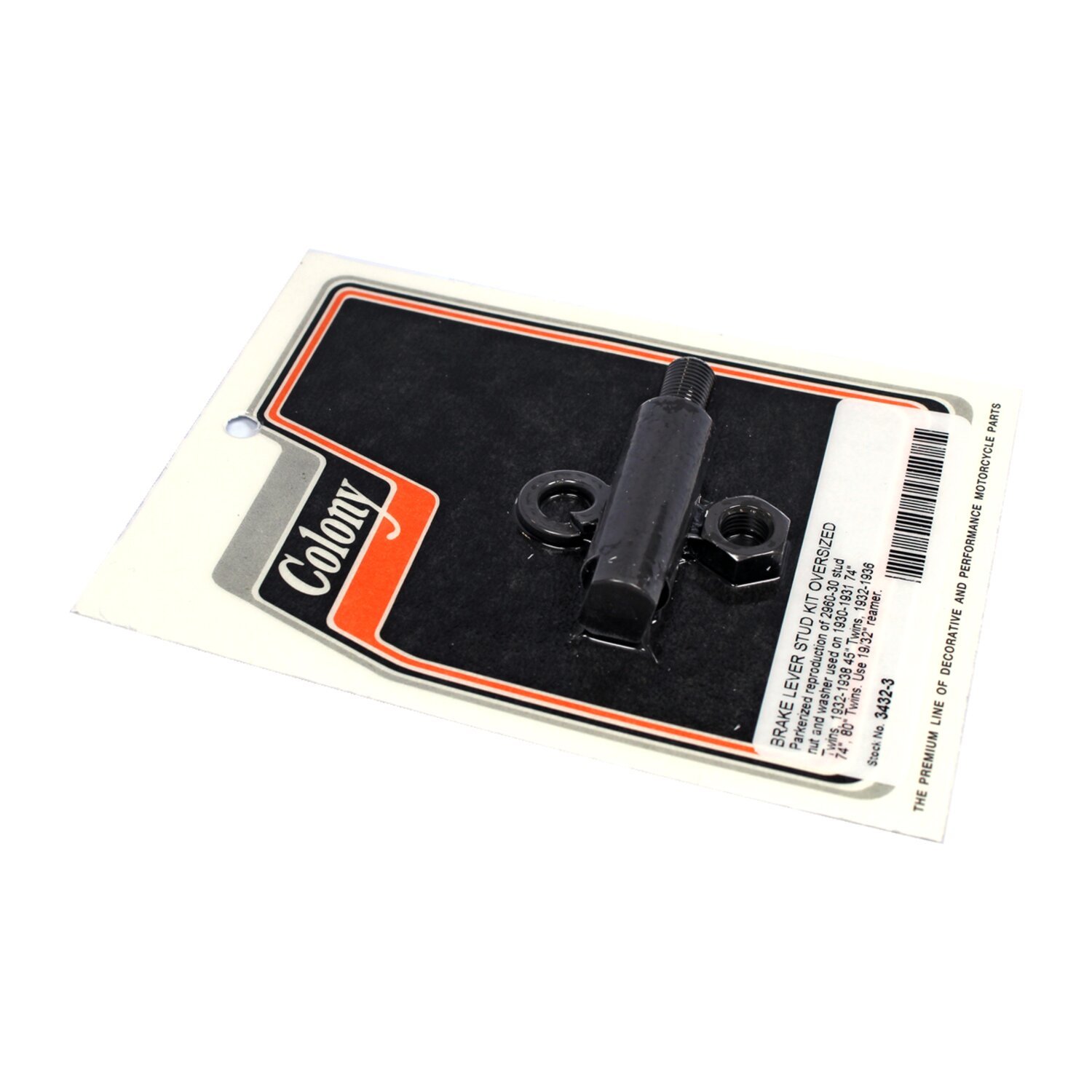 Colony, brake lever stud install kit. Oversized stud, Black, Matte