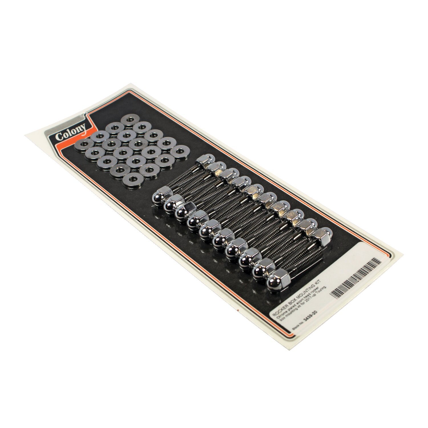 Colony, rocker box bolt kit. Acorn, Chrome