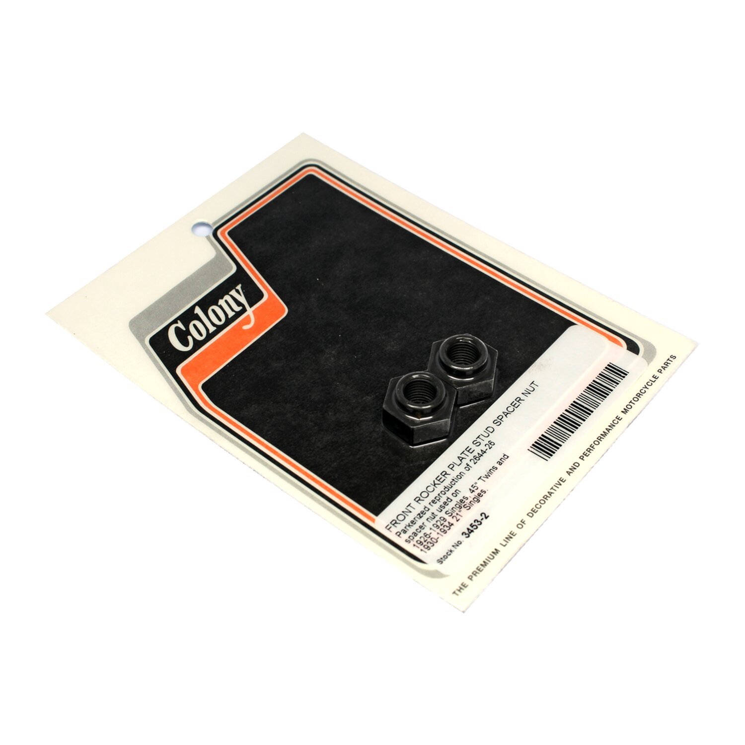 Colony, front rocker plate stud spacer kit, Black, Matte