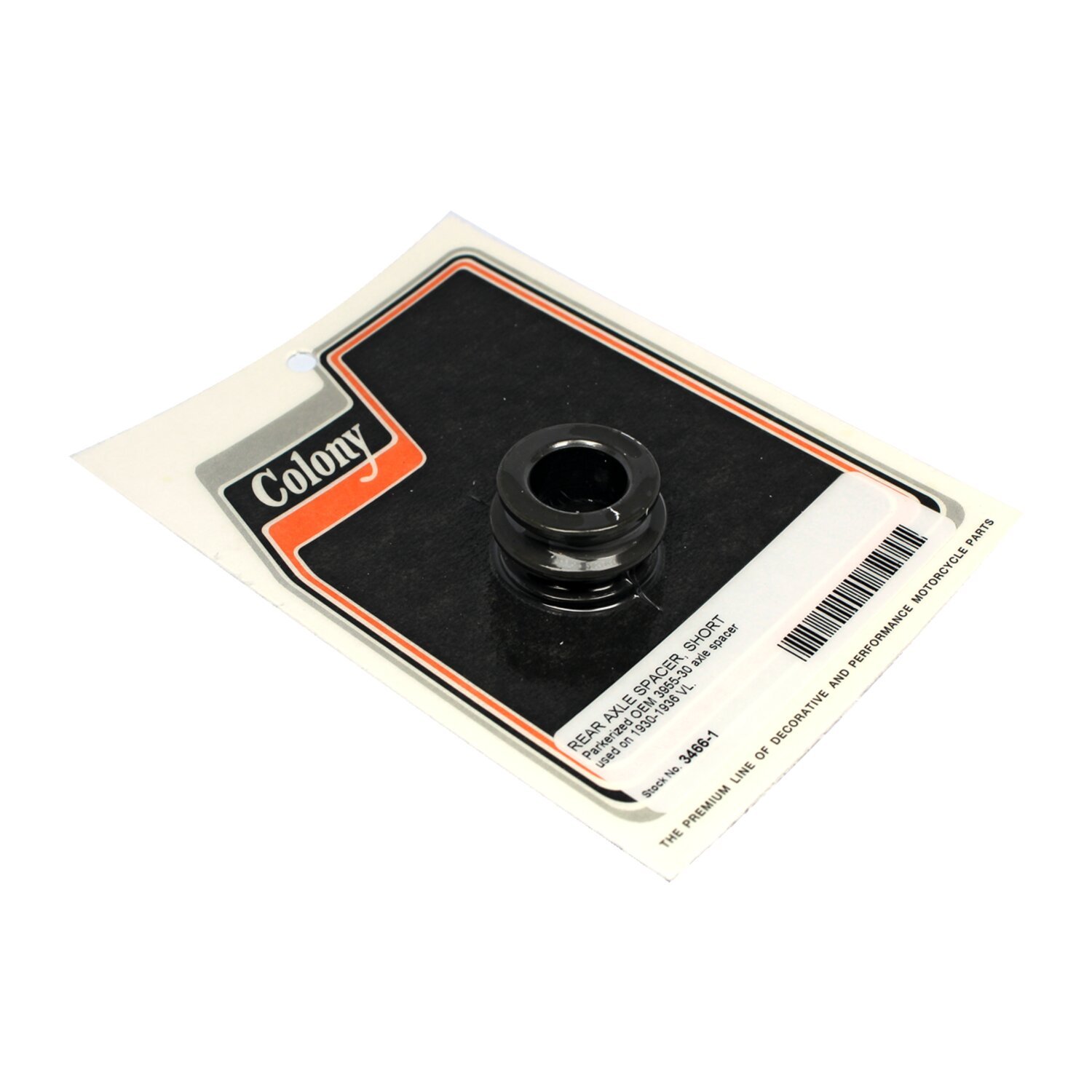 Colony, rear axle spacer short, Black, Matte