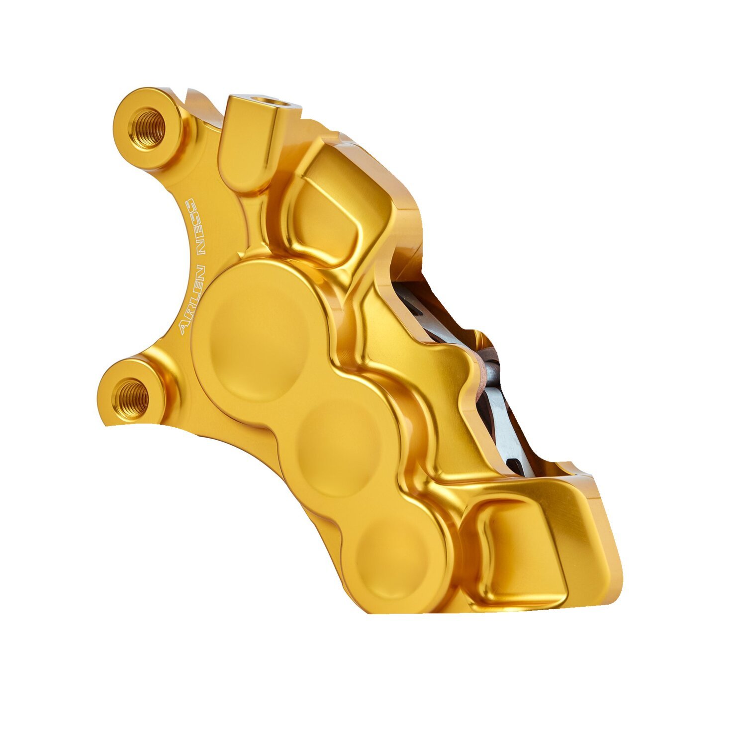 Arlen Ness. 6-p differential bore brake caliper L/F, Gold