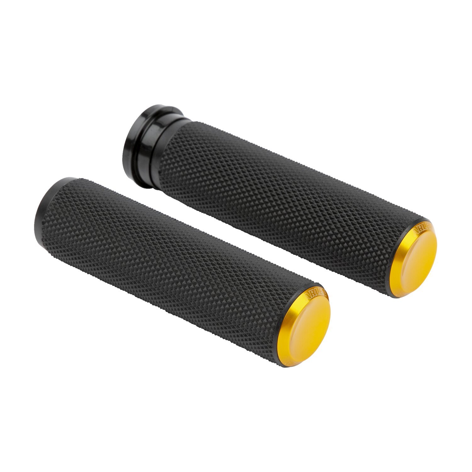 Arlen Ness, Knurled fusion rubber grips, Gold, Polished