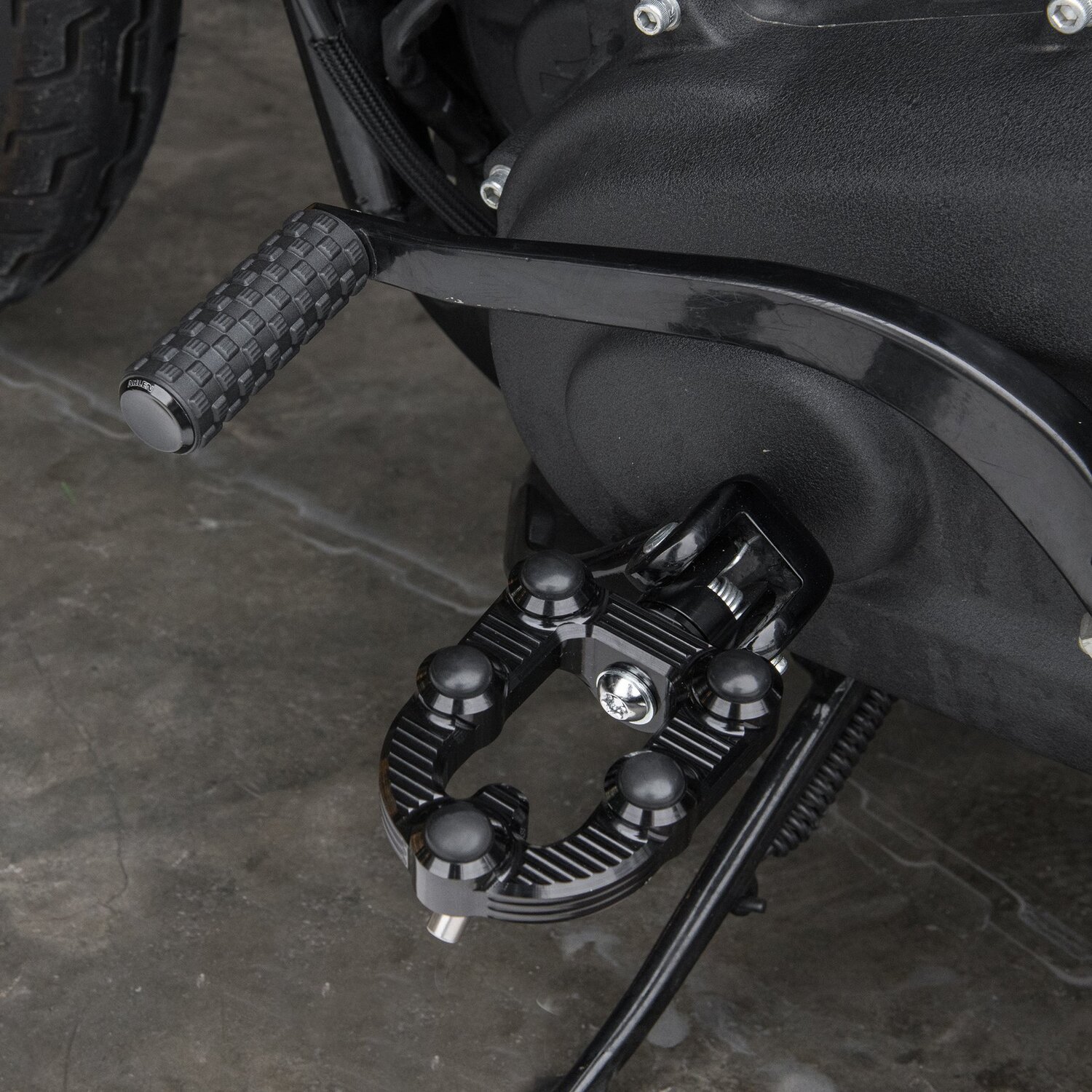 Arlen Ness, MX foot pegs, Black, Matte