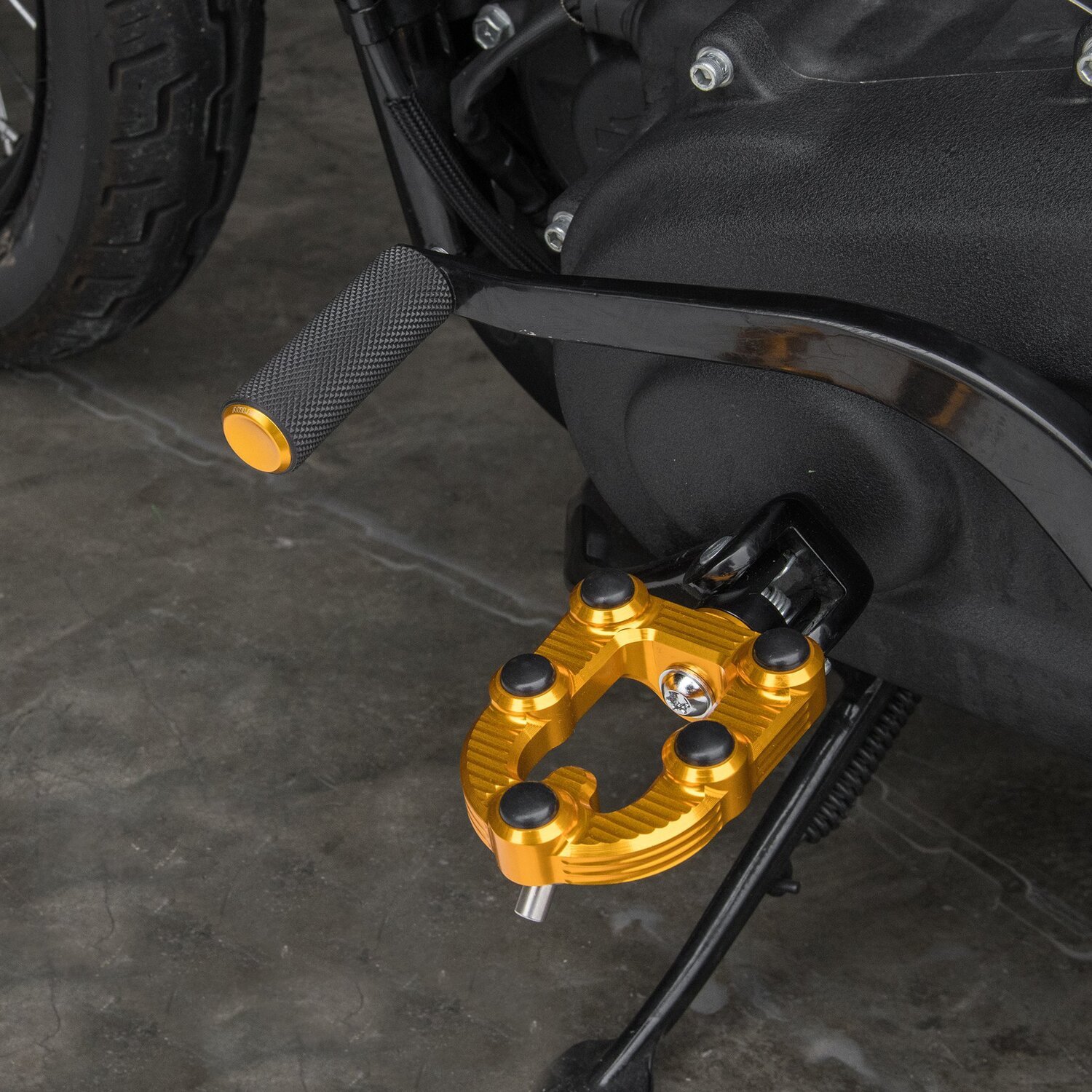 Arlen Ness, MX foot pegs, Gold, Polished