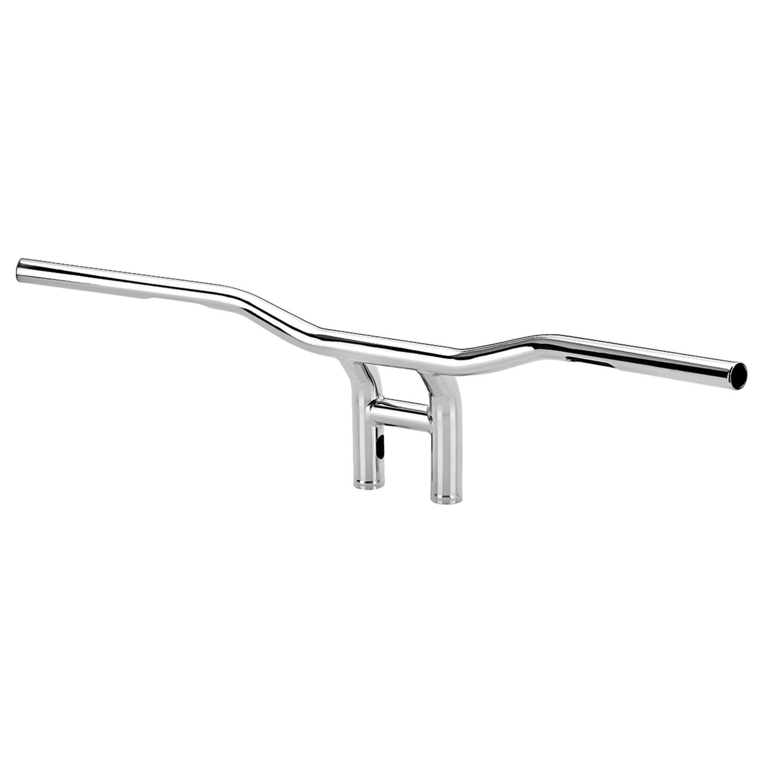 Biltwell Tyson XL pullback handlebar 8" chrome slotted, Silver