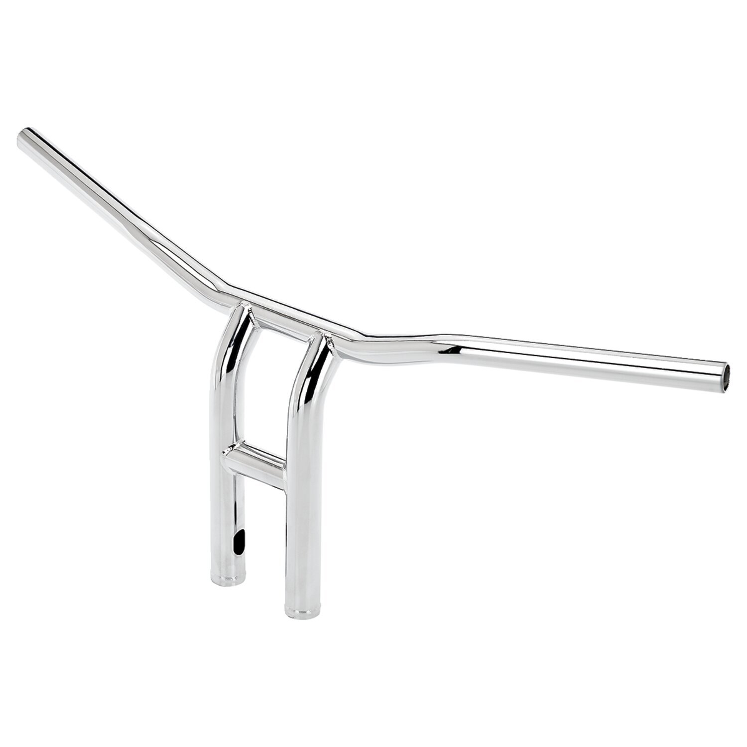 Biltwell Tyson XL pullback handlebar 12" chrome slotted, Silver
