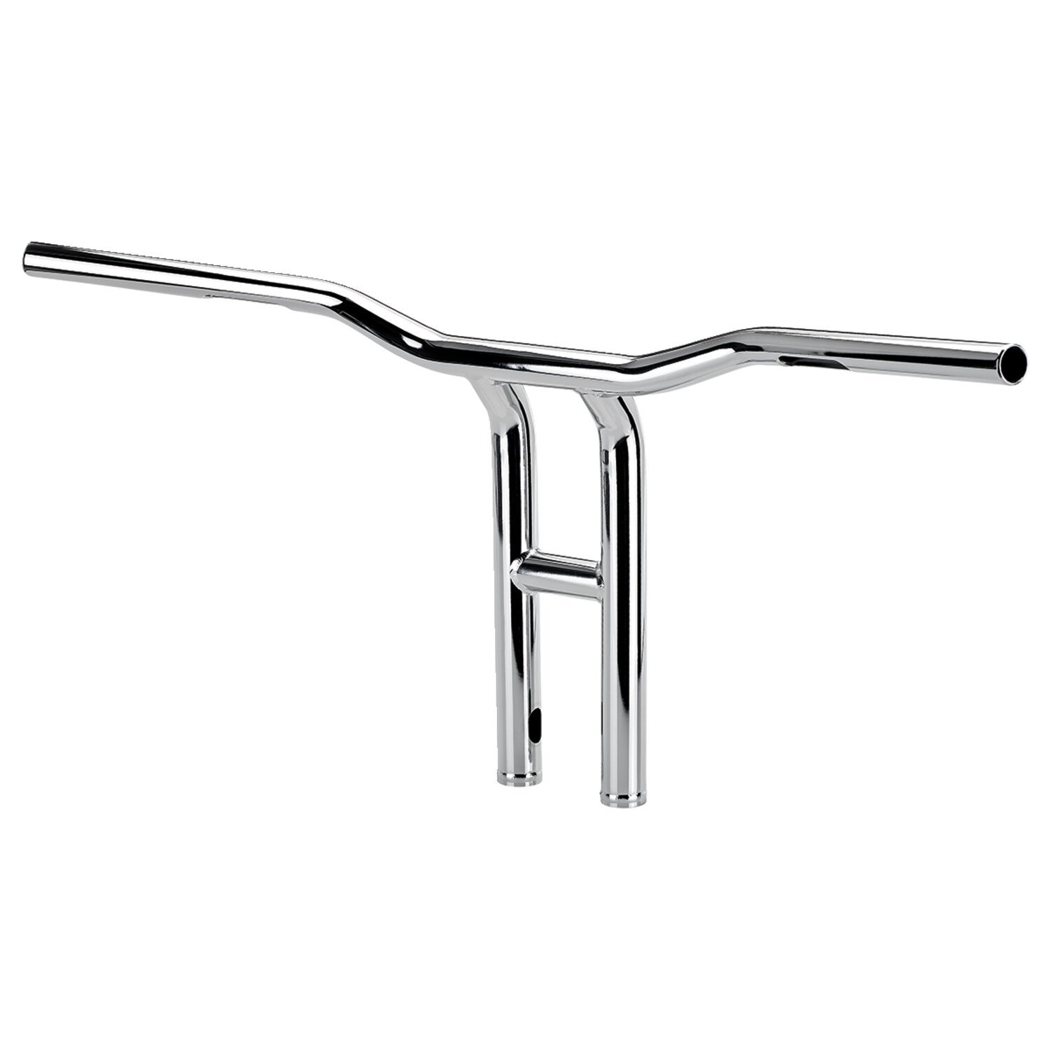 Biltwell Tyson XL pullback handlebar 14" chrome slotted, Silver