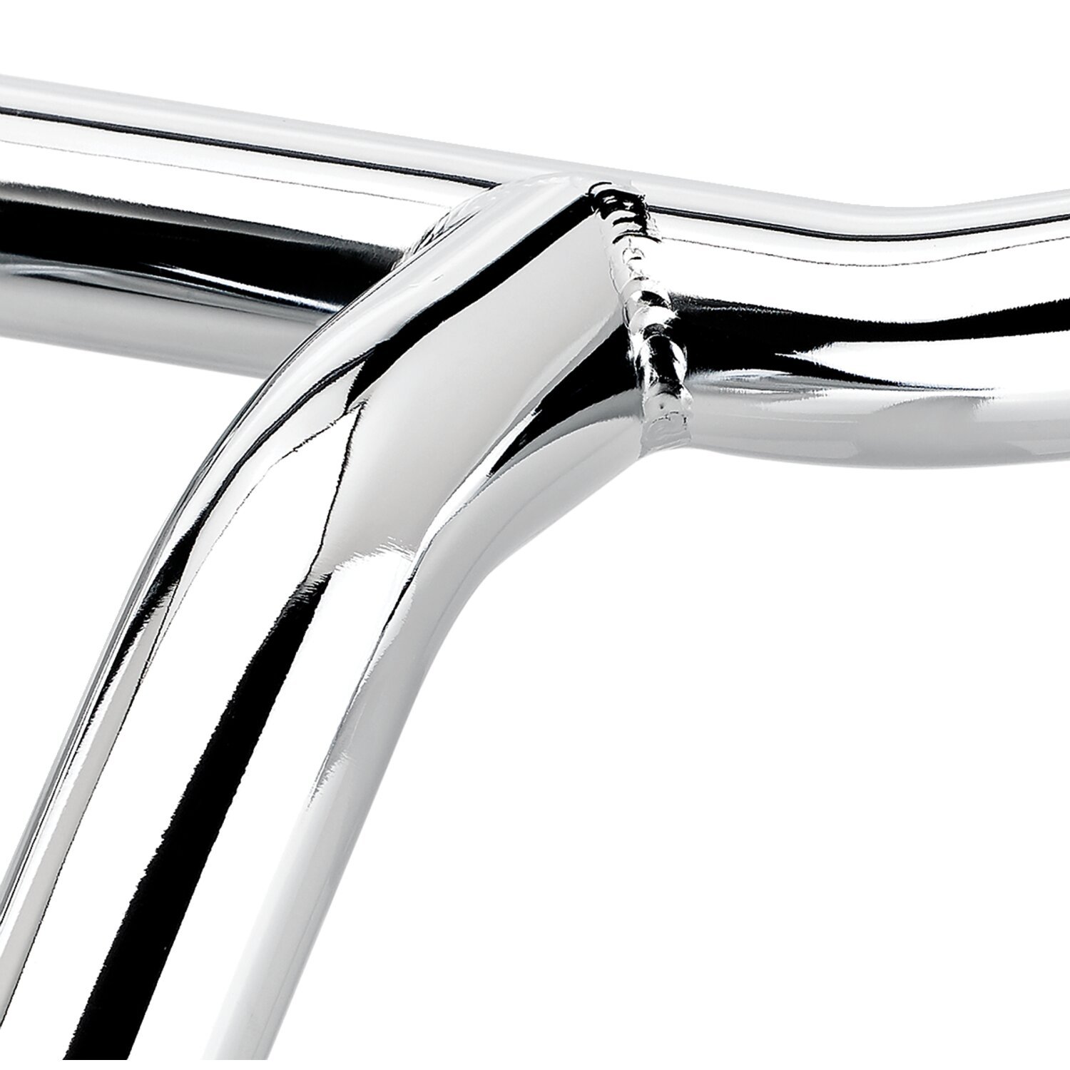Biltwell Tyson XL pullback handlebar 14" chrome slotted, Silver