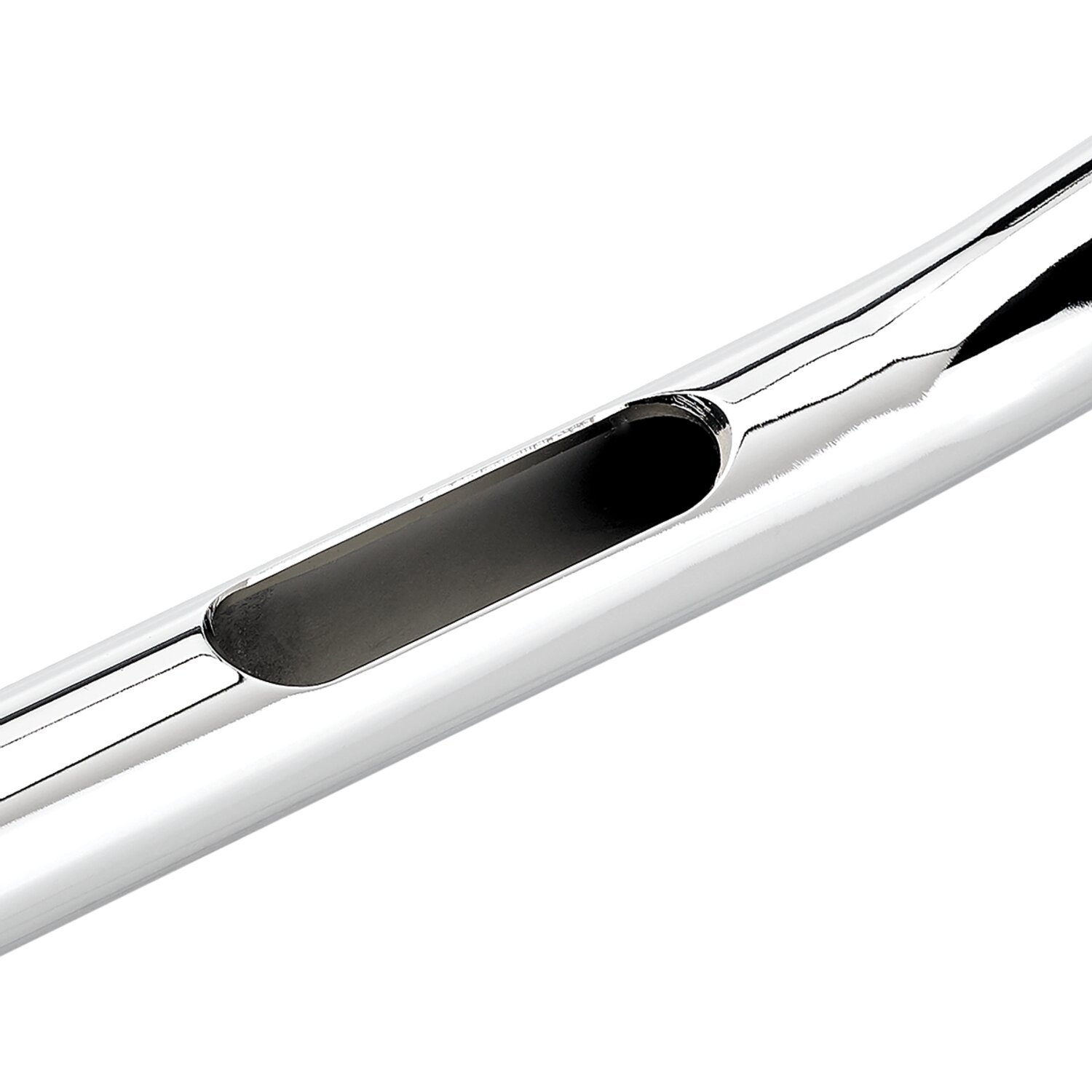 Biltwell Tyson XL pullback handlebar 14" chrome slotted, Silver