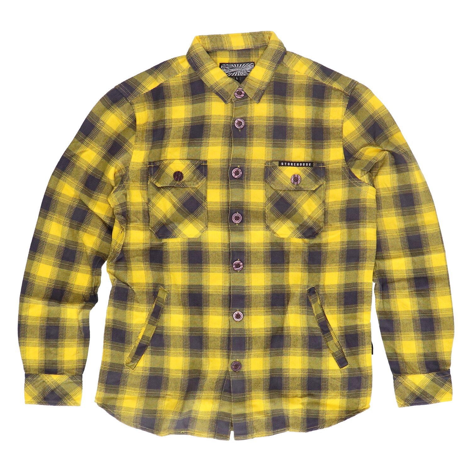 MCS Worker flanel shirt, Yellow, grey, 2XL
