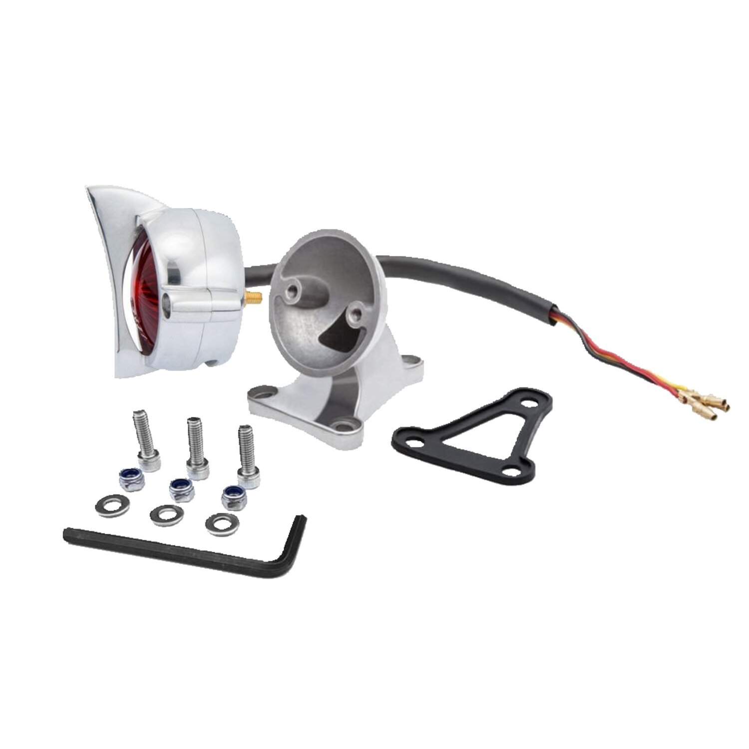 Motone, Cuda taillight & fender mount kit. Polished. ECE