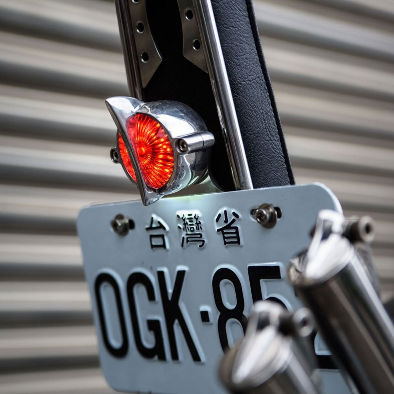 Motone, Cuda taillight. Polished, no bracket. ECE, Silver