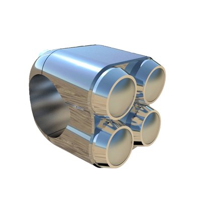 Chrome plated aluminum. For 1" (25.4mm) diameter handlebars. Momentary quad button micro switch, designed for use with a relay. Switches are IP65 rated, meaning totally dust-proof and low pressure water-proof.