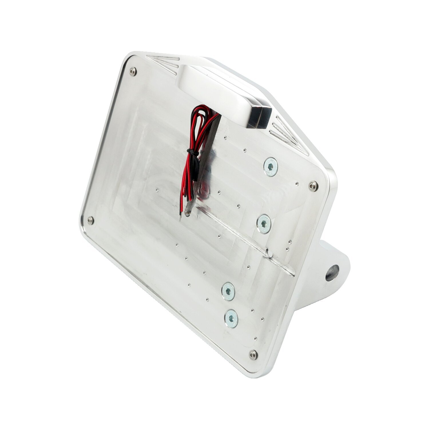 CPV, Dyna shock mount license plate bracket kit EU, Silver, Polished