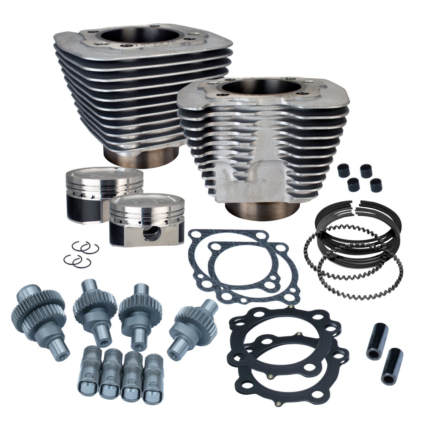 S&S, 883-1200 Hooligan big bore cyl. & piston kit, Silver