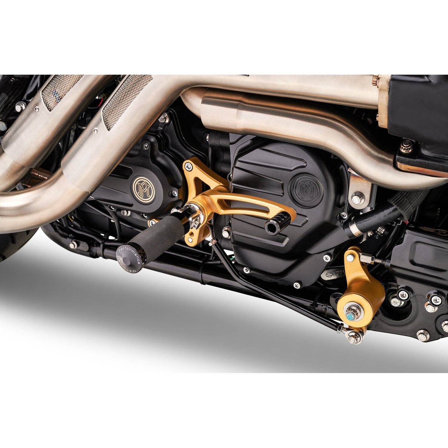 Performance Machine, Touring mid controls. Gold Ops, Gloss